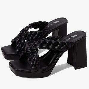NEW! Anne Klein Black Aiden Bubble Braid Heel - Size 5.5